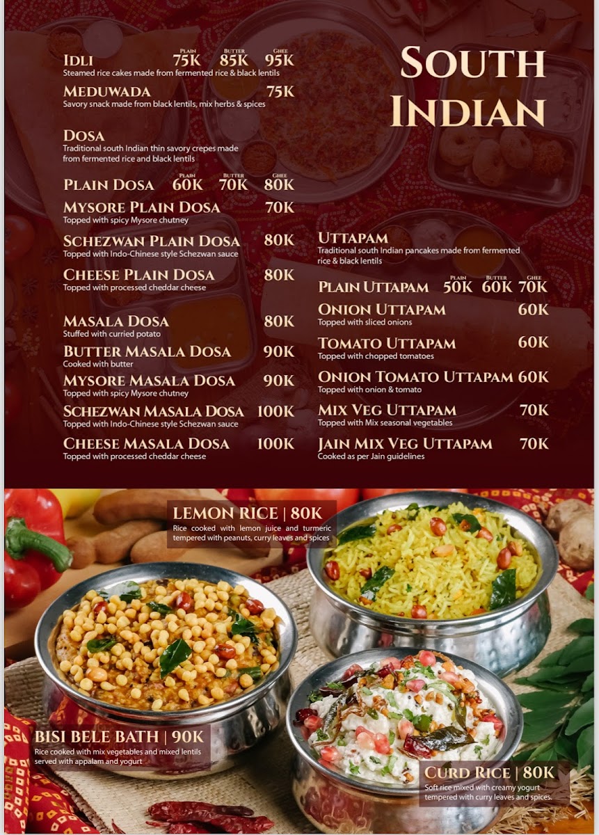 Namaskar Thali in Bali Pure Vegetarian Indian Restaurant Menu - Image 1
