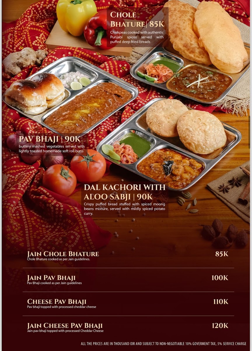 Namaskar Thali in Bali Pure Vegetarian Indian Restaurant Menu - Image 4